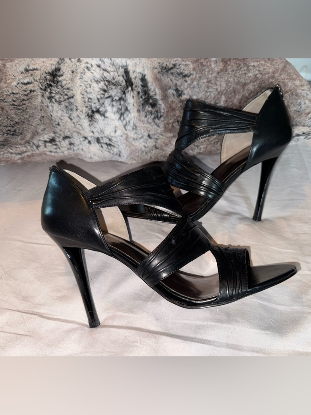 Guess - Open Toe Leather Gladiator Heels NWOT